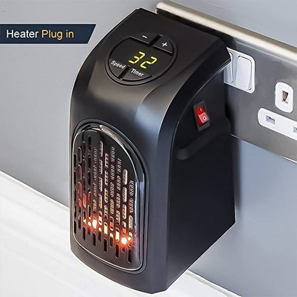 Room Heater Handy Heater for Home, Office, Camper LED Screen 400 Watts Portable Wall Heater Warmer, Mini Blower Heater for Winter