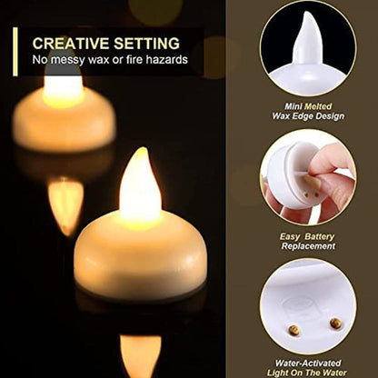 Set of 12 Flameless Floating Candles